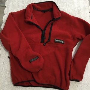 Timberland Performance Half Zip Red Fleece Pit Zip Pullover Polartec Swe…